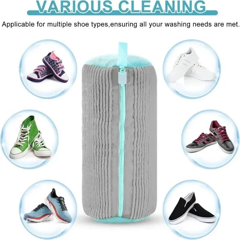 1/2/6PCS Wash Shoes Bag Padded Net Laundry Shoes Protector Fluffy Fibers Polyester Washing Shoes Machine Laundry Bag Drying Bags