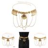 European Style Metal Waist Belt For Ladies With Antique Gold Finish And Tassel Detailing For Summer Outfits