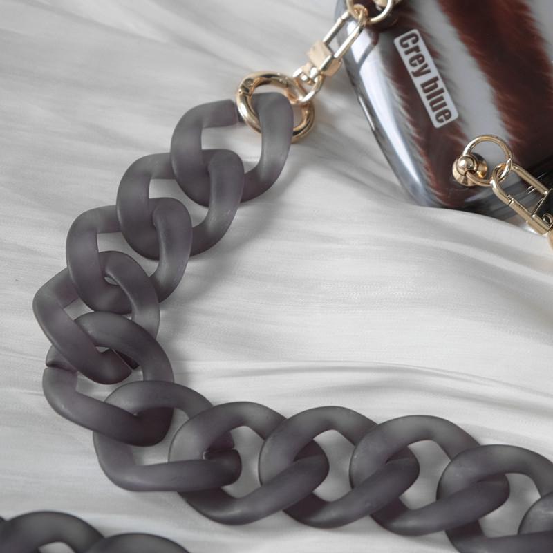 New Phone Accessory Detachable Parts Chain Grey Crossbody Resin Luxury Strap Phone Case Chains Acrylic Shoulder Lanyard Hanging Chain