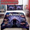 3pcs Duvet Cover Set (1*Duvet Cover + 2*Pillowcase, Without Core), Custom Name J-Jujutsu K-Kaisens Pattern Bedding Set, Home Bedroom Decor Gift