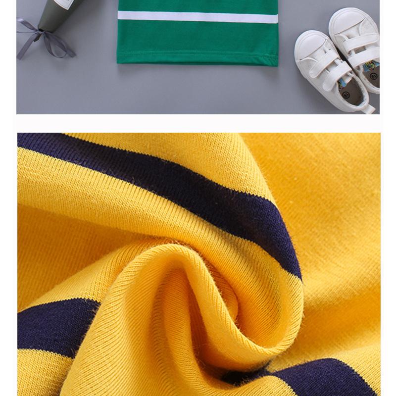 Summer Children's Clothing Boys and Girls Short Sleeve Striped Embroidered T-Shirt Children's Summer Top Baby Clothes