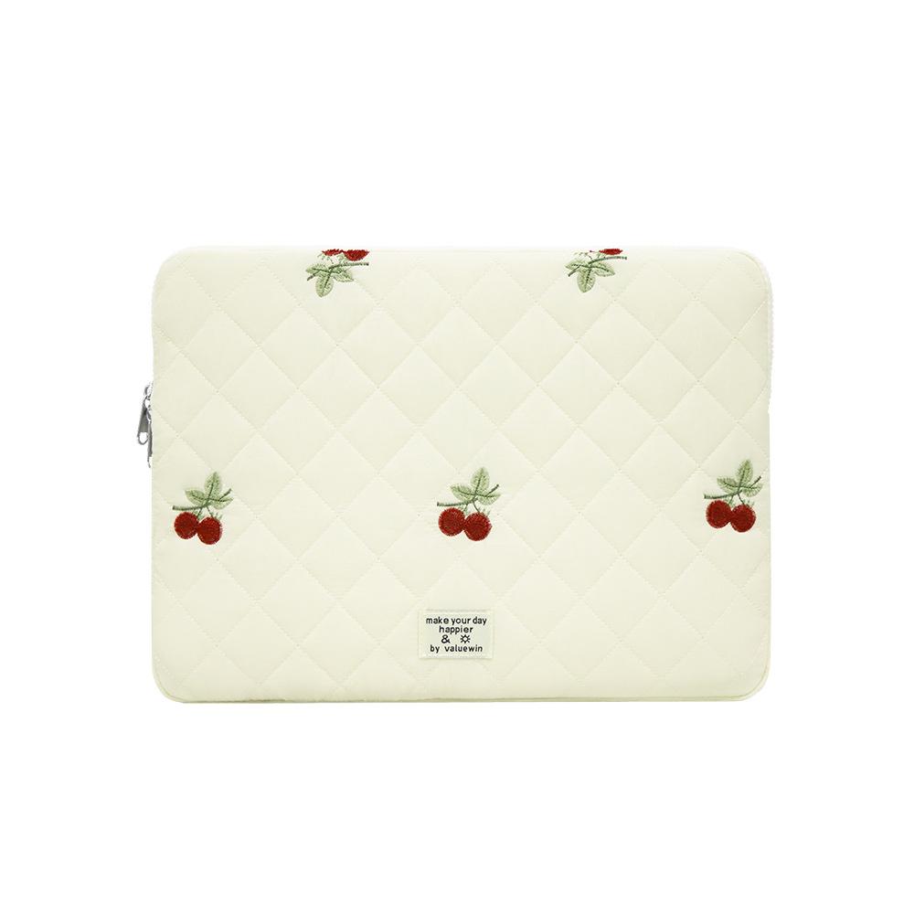 Housse Sacoche Ordinateur Portable Cerise 13 14 15 15.6 16 Pouces Housse Étui Notebook Tablette pour Macbook Air M1 Mac Book Pro M2 M3 Lenovo IPad 11 inch beige