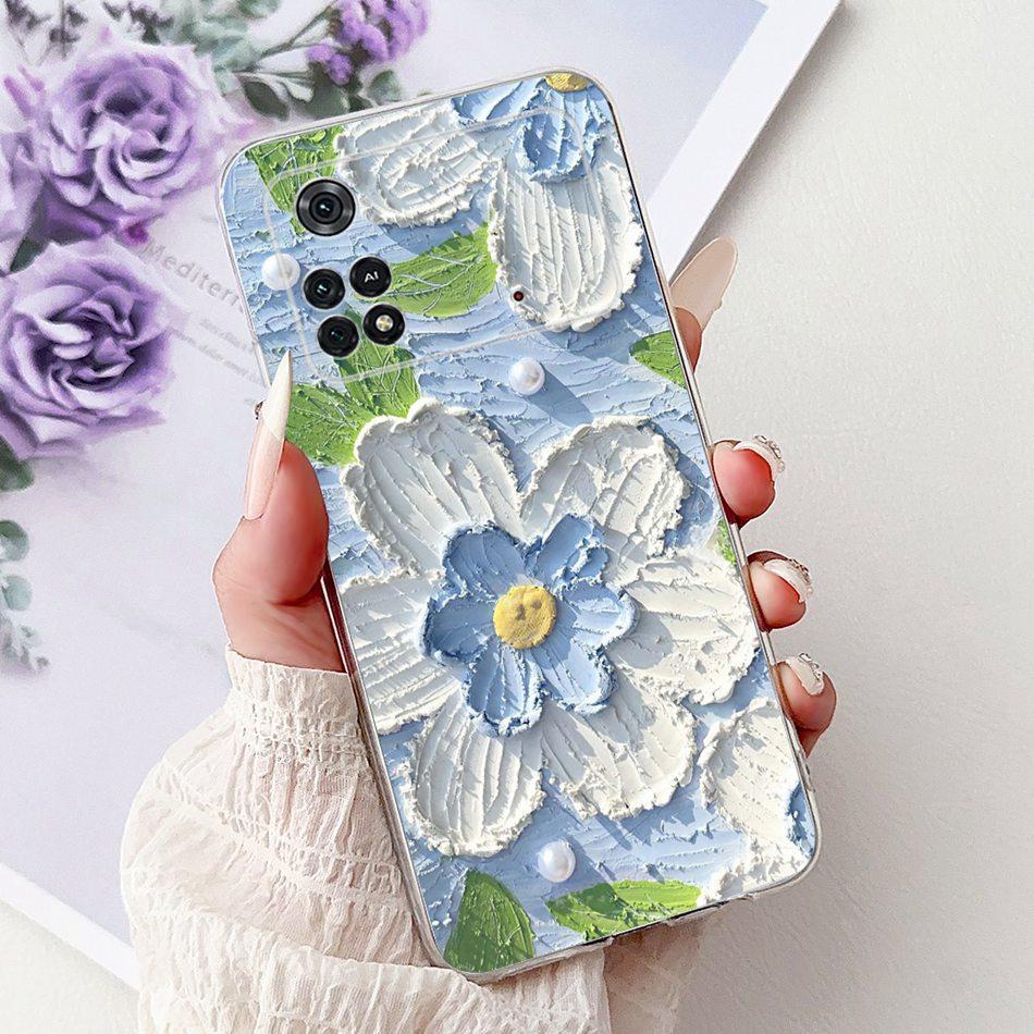 For Xiaomi Poco M4 Pro Elegant Floral Butterfly Phone Case For Xiaomi Poco M4 5G PocoM4 Pro 5G 4G Soft Silicone TPU Cases