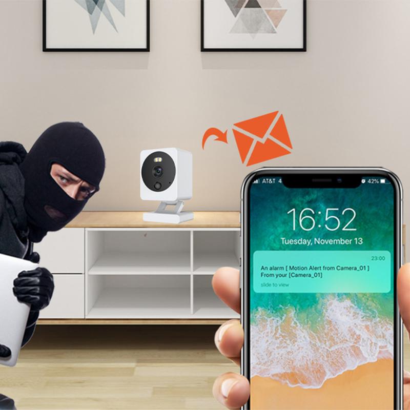 Heimsicherheits-WLAN-Kamera Zwei-Wege-Audio-Sprechanlage Bewegungserkennungskamera Unterstützung der Tuya-App (2,0 MP, Keine Speicherkarte)