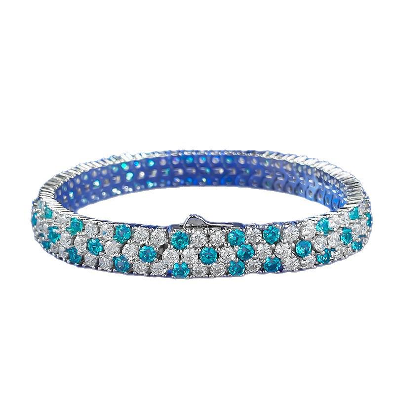 Zhuozhifan S925 Sterling Silver Bracelet with Para Diamond, Fashionable Mingyuan Style.
