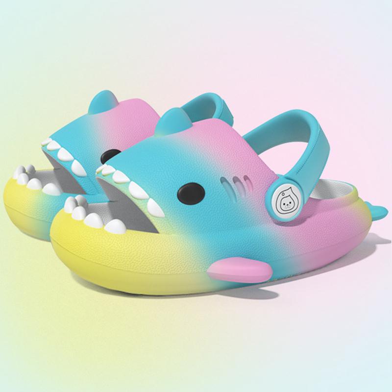 Fashion Litfun Kids Shark Slippers Fashion Children Cartoon Shark Sandals Girls Boys Home Non-slip Casual Sandal Outdoor Beach Sandals