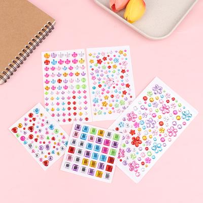 3D Gem Acrylic Stickers Diy Phone Album Decoration Self Adhesive Jewel Crafts Sparkly Stickers Girls Gifts