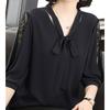 Women's Spring Summer Blouse Top Ladies Casual Lace Collar Loose Lace Half Sleeve Blouse