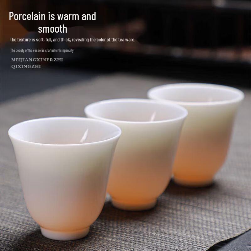 Tuopai 10-Piece Glossy Mutton Fat Jade Porcelain Tea Set