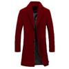 2024 Men's Solid Color Single-Breasted Wool Trench Coat