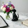 3D Printed Geometric Dog Sculpture Modern Minimalist Desk Decor Matte Black & White