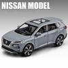 1/32 Nissan X-TRAIL SUV Modello di Auto in Lega Diecast Metallo Veicoli Fuoristrada Modello di Auto Simulazione Suono e Luce Giocattolo per Bambini Regali