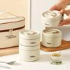 Insulated Lunch Box Set with Three Stackable Containers and Portable Bag Microwave Safe Leak Proof Food Storage for Office Work Travel