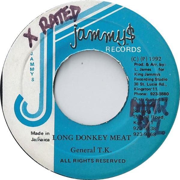 

7inch Record GENERAL T.K. - Long Donkey Meat NONE Jammy s Records 1992 Jamaica Reggae, Ska & Dub Used