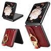 For Honor Magic V Flip Wrist Strap Ring Bracket Phone Holder Case For Honor Magic V Flip Leather style Case Drop-Resistant Cover