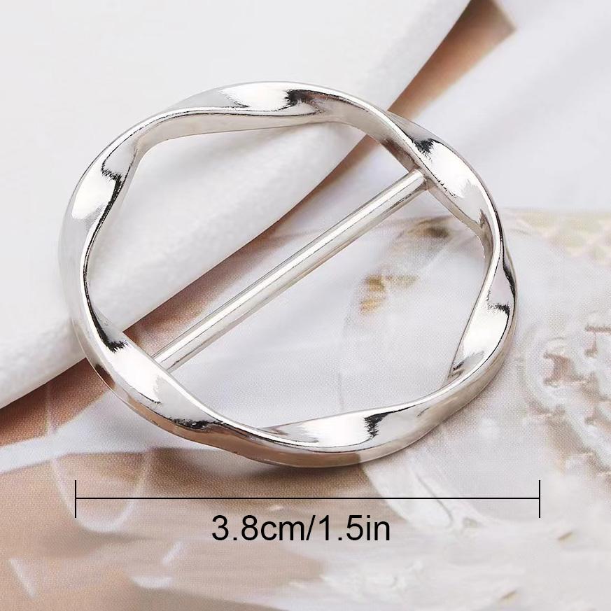 Broche géométrique pour femme, nœud d'angle, bouton, anneau, ourlet de chemise, t-shirt, écharpe, boucle, accessoires de décoration de vêtements