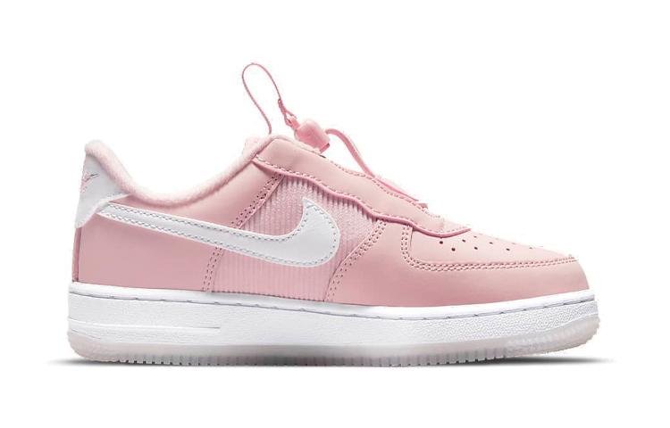 Nike Air Force 1 Toggle SE Abrasion Resistant Low top Kids' Skateboarding Shoes Pink Flower Children Aged 3 7 Years Old DB1814-600