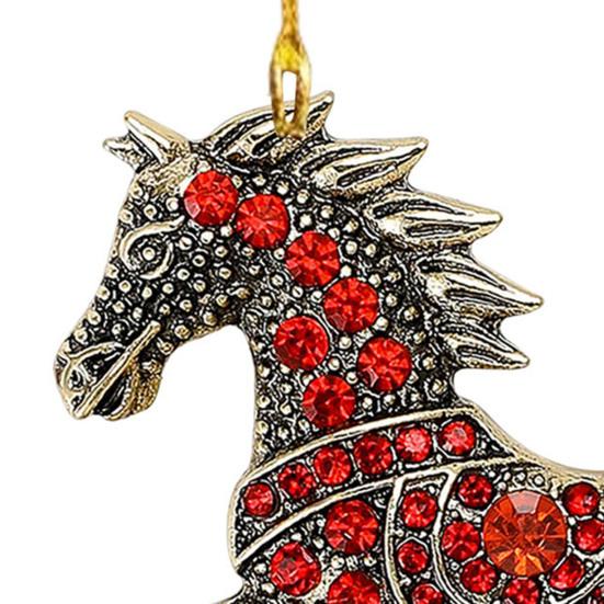 Horse Christmas Ornaments Sparkly Rhinestone Horse Car Rear View Mirror Charm 2D Flat Acrylic Auto Hanging Pendant Horse Lover Gifts for Women Men