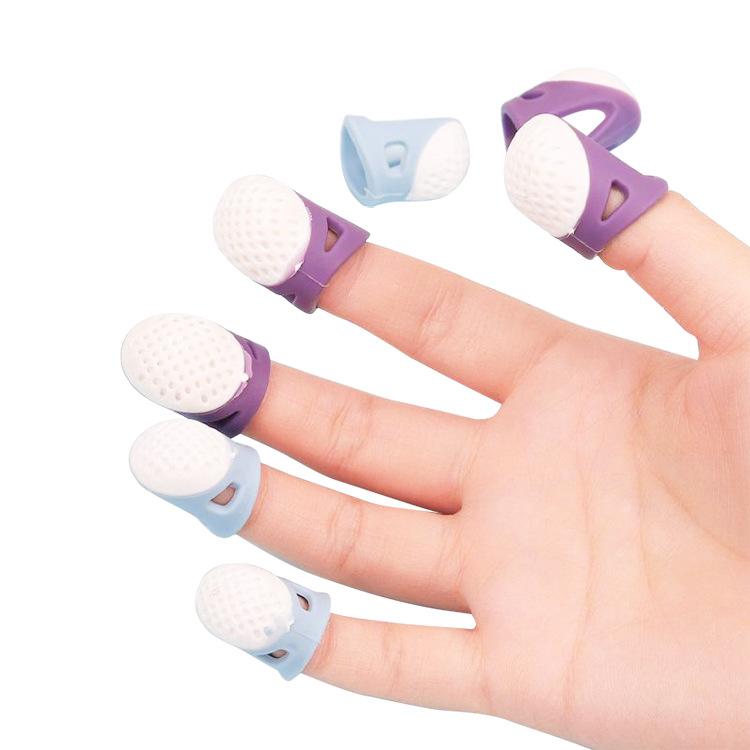 5PCS Silicone Thimbles Anti-stick Finger Cover Household Sewing Finger Protector Multifunctional Finger Sleeve Craft Sewing Tool