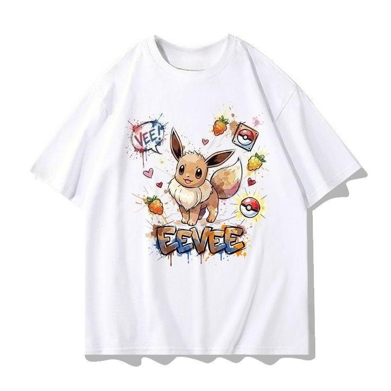 New Summer Pokmon Tshirt Casual Printed Shortsleeved Shirt Fashionable Street Style Top Suitable For Both Unisex And Unisex