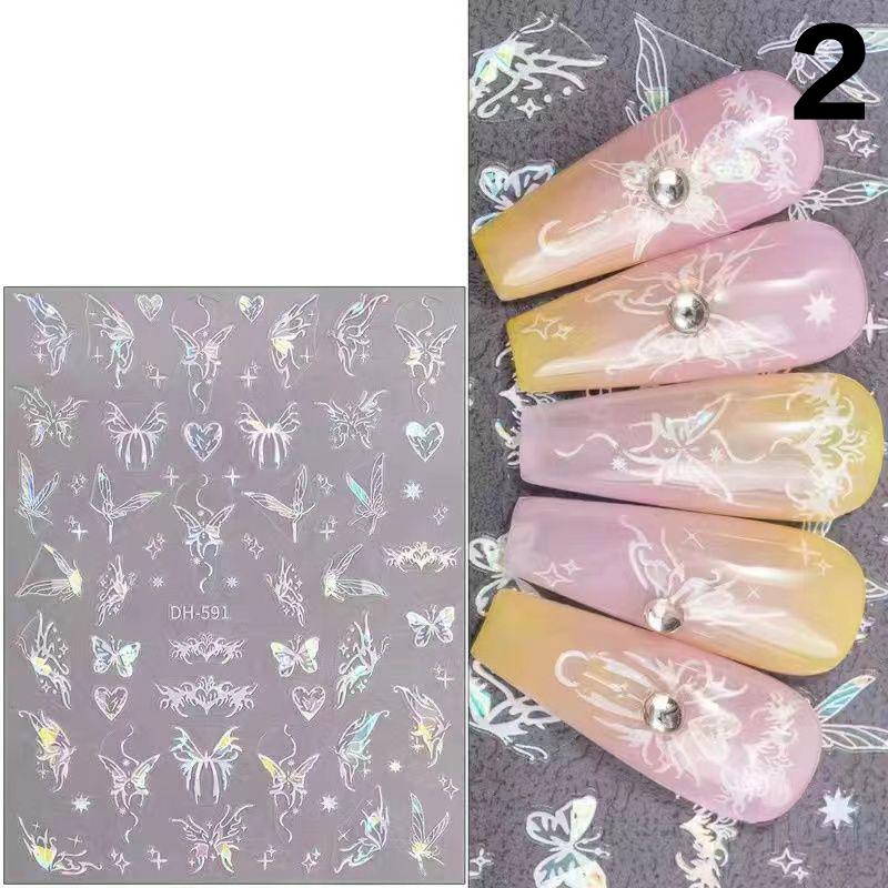 

Мечта Бриллиант Бабочка Хвост Русалки Наклейка для Нейл-арта 3D Высококачественная Клейкая Украшение для Ногтей Наклейка для Нейл-арта as the picture