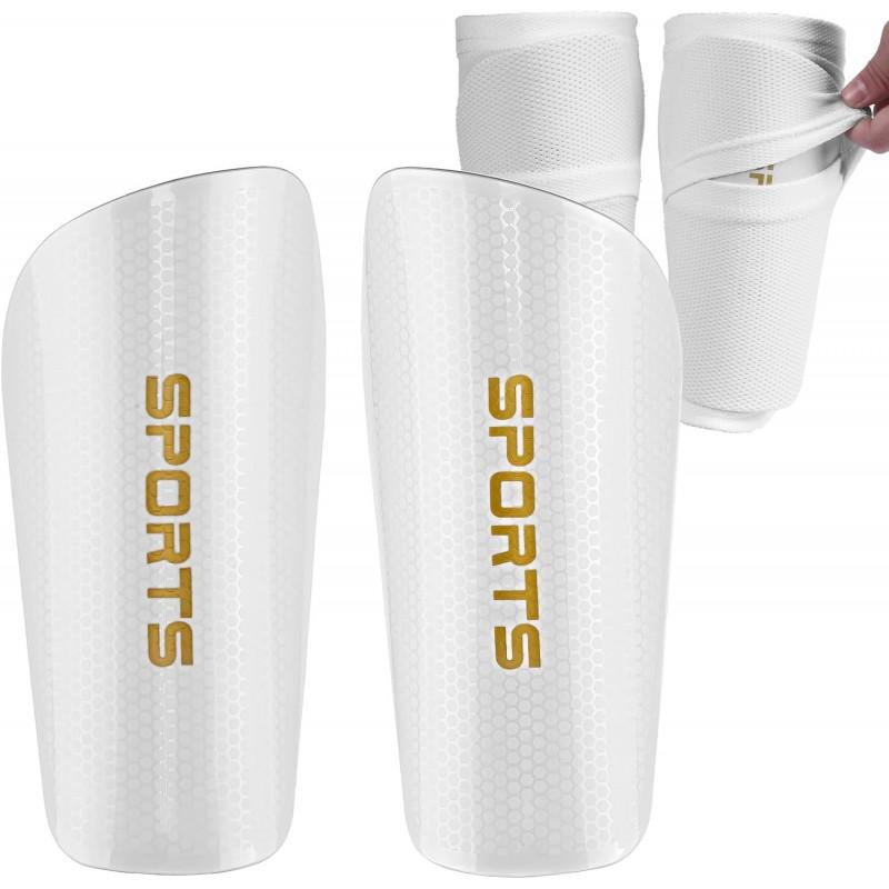 Football Shin Guards With Compression Socks Set Adults Teens Soccer Protection Gear