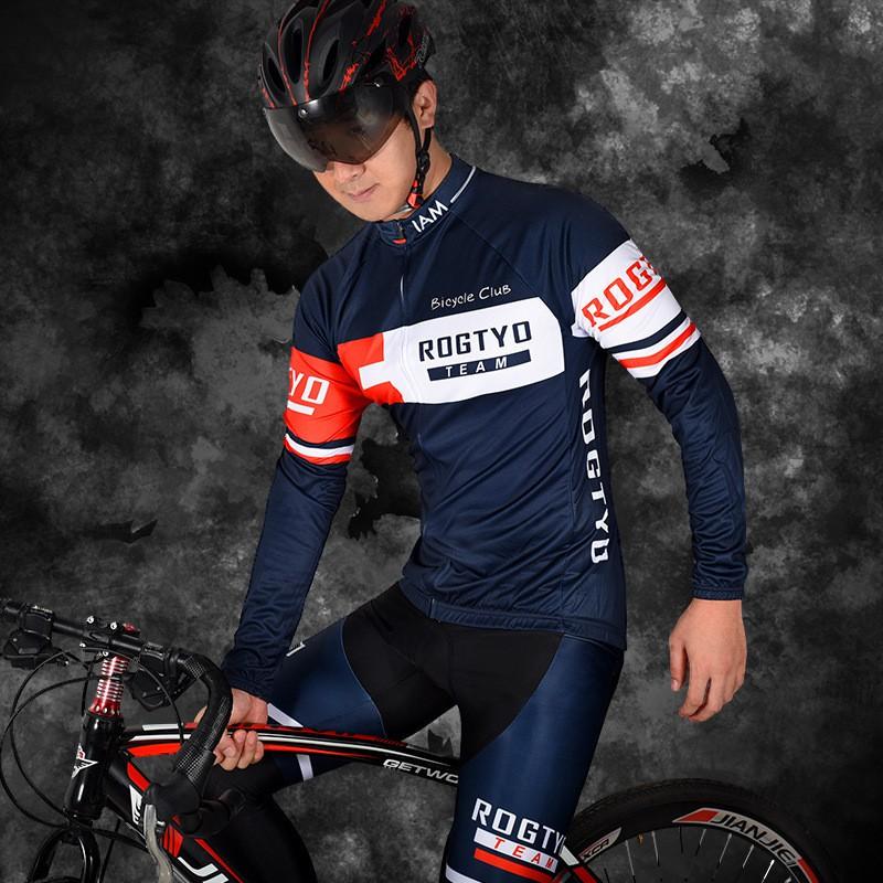 Mens Long Sleeve Cycling Jersey Shorts Set Quick Dry Breathable Mountain Road Bike Apparel