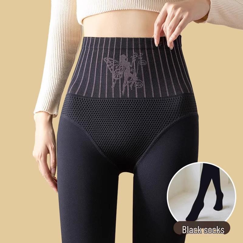 

Women s Plus Velvet Black Stockings - Thickened, High-Waist, Warm Footed Pantyhose for Autumn/Winter with Free Shipping 80g No Fleece