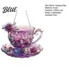 Adorno de Taza de Té Rosa Morado Colgante de Taza de Café con Metal de 60 cm