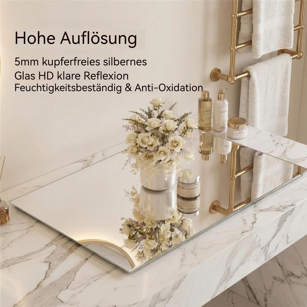 60*100cm LED Bathroom Mirror, Corrosion-resistant, Three-color Dimmable, Backlit Mirror with One-touch Demist Function