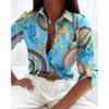 1116 European and American women's spring and autumn tops, long-sleeved shirts, printed shirts, women