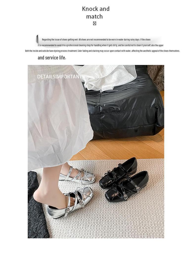 Height-Boosting Retro Square-Toe Mary Jane Ballet Flats - Women's Low-Cut One-Strap Shoes 2025