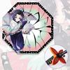 Demon Slayer Katana Umbrella Long Handle UV Blocking Black Parasol Kochou Shinobu Japanese Katana Sword Umbrella Anime Raincoa