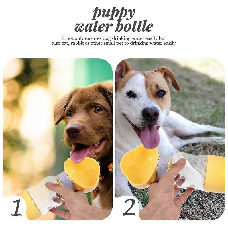 Portable Dog Water Bottle with Food Container for Hiking 2Pcs