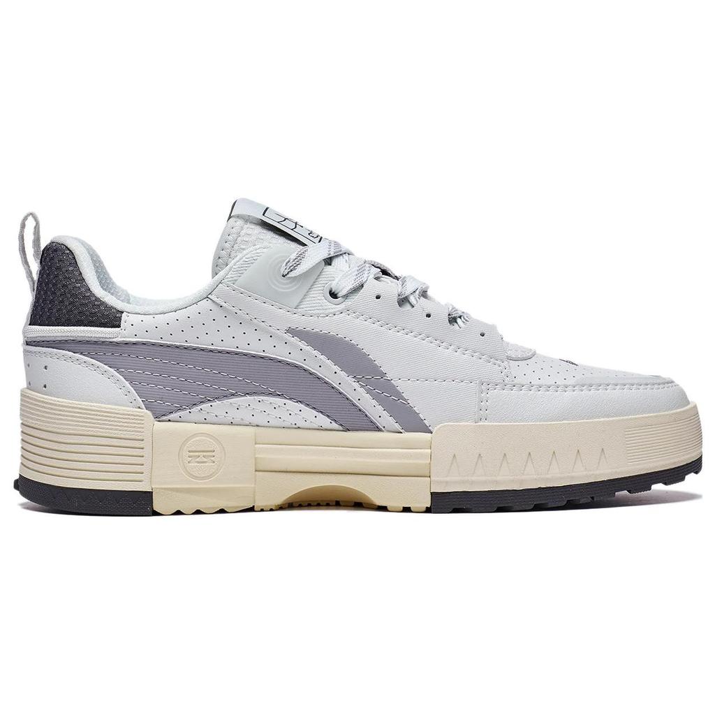 Li-Ning Comfortable Versatile Non-Slip Wear-Resistant Low-Top Casual Shoes Women sneakers White Gray AGCT136-4