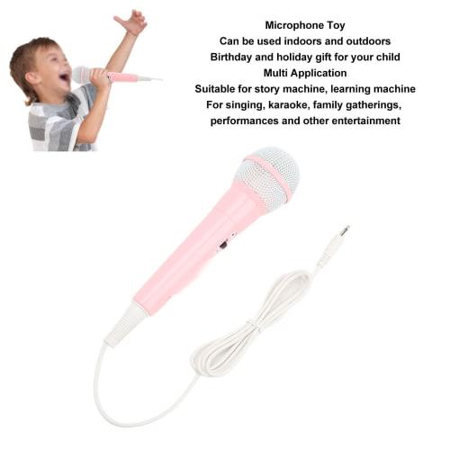 Karaoke Microphone, Wired Microphone, Dynamic Vocal Microphone, Cute for Kids, Perfect for Karaoke, Parties, and Performances, Clear (Pink)