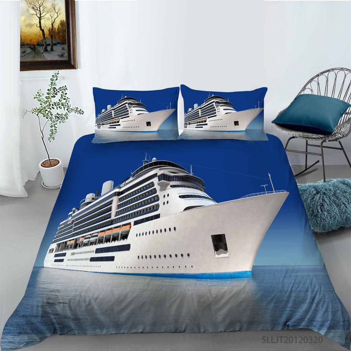 

Car Cruise 3D Digital Printing Quilt Cover Pillowcase Two Three Piece Set Polyester EU single 135*200