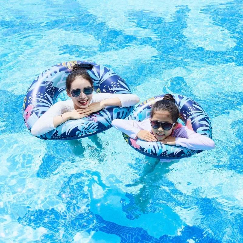 Colorful Leaf Inflatable Toy PVC Adult Swimming Circle Water Sports Inflatable Floating Ring Summer Outdoor Pool Accessories