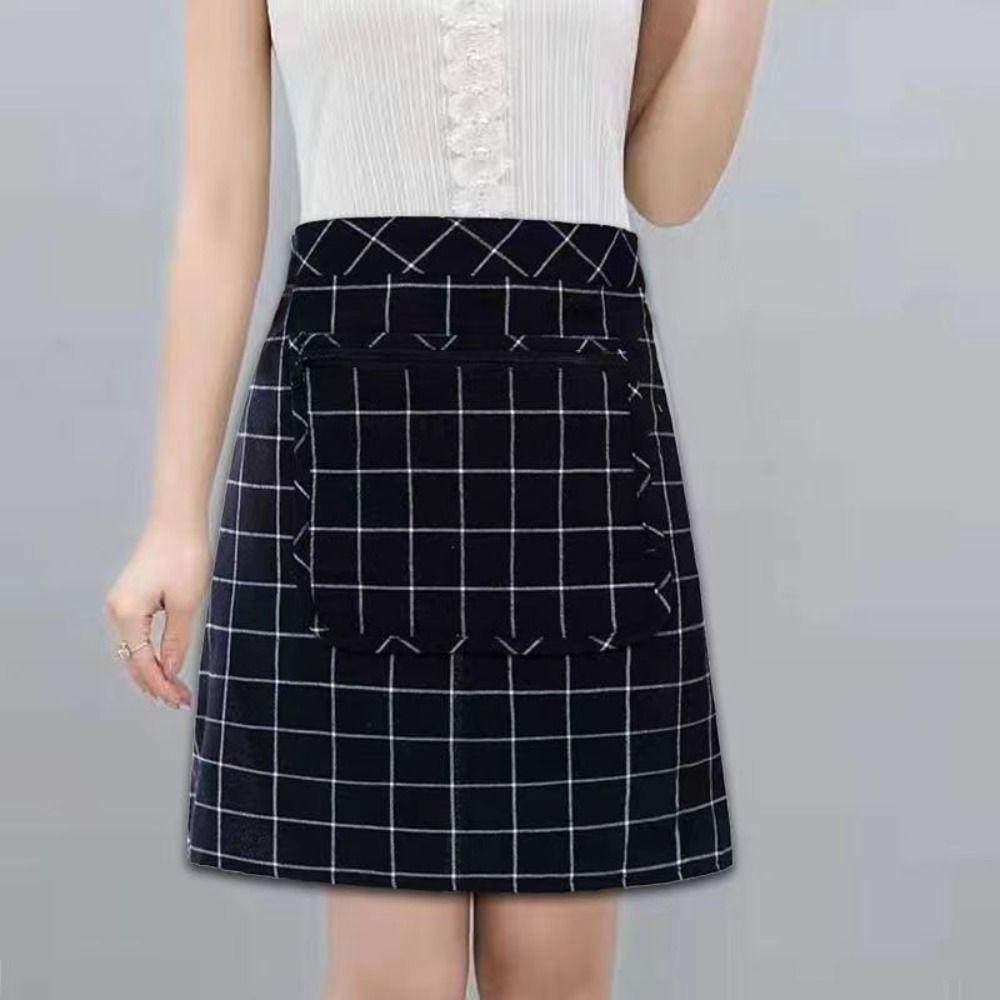 Bavlněná kuchyňská zástěra, prodyšná, do půli pasu, jednoduchá pracovní zástěra, domácí kuchyně