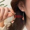 Moving Santa Claus Long Tassel Drop Earrings For Women Fashion Christmas Tree Snowflake Asymmetric Earring New Year Jewelry Gift