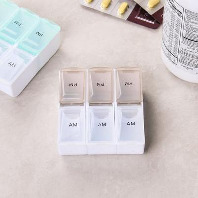 Taşınabilir Am/Pm 6 Bölmeli Ayrılabilir İlaç Dolabı