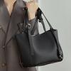 Niche design TC cowhide large-capacity leather fashion handbag deformable commuter vegetable basket bag bucket women's bag