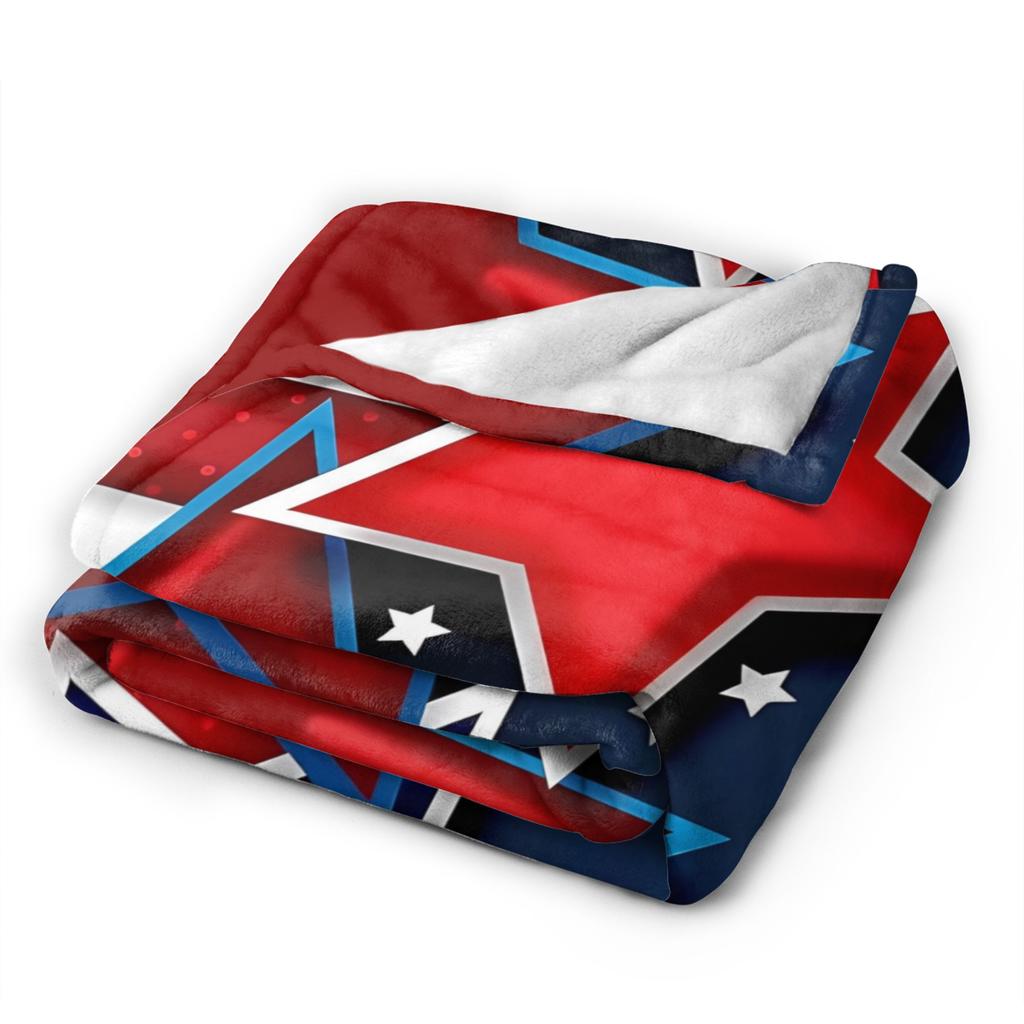 4th of July USA Flannel Blanket Warm Soft Throw Blanket for Bedroom Airplane Travel Aesthetic Bedspread Sofa Bed Cover