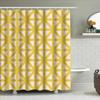 Modern Floral Shower Curtain Yellow Cream Printed Waterproof Fabric For Home Bathroom Decor