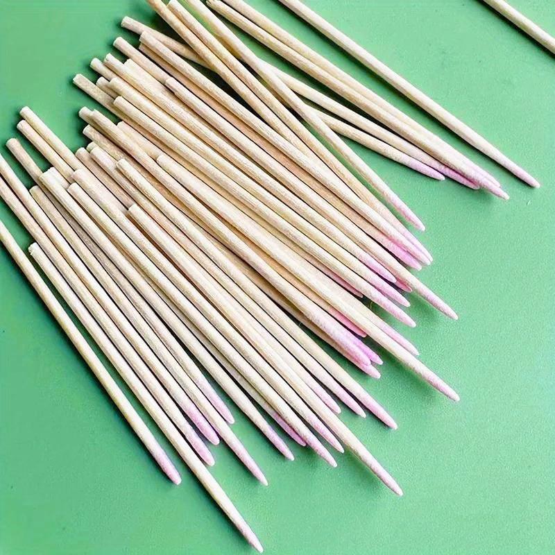 Unscented Cotton Swabs 10cm 3.94in with Precise Pointed Multi-purpose precision wooden swabs Gentle Make-up Removal, and Portable Nail Polish Remover