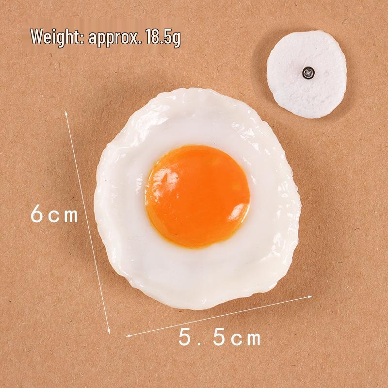 Heart-shaped Fried Egg Fridge Magnet - Fake Boiled Egg Kitchen Decoration Toy