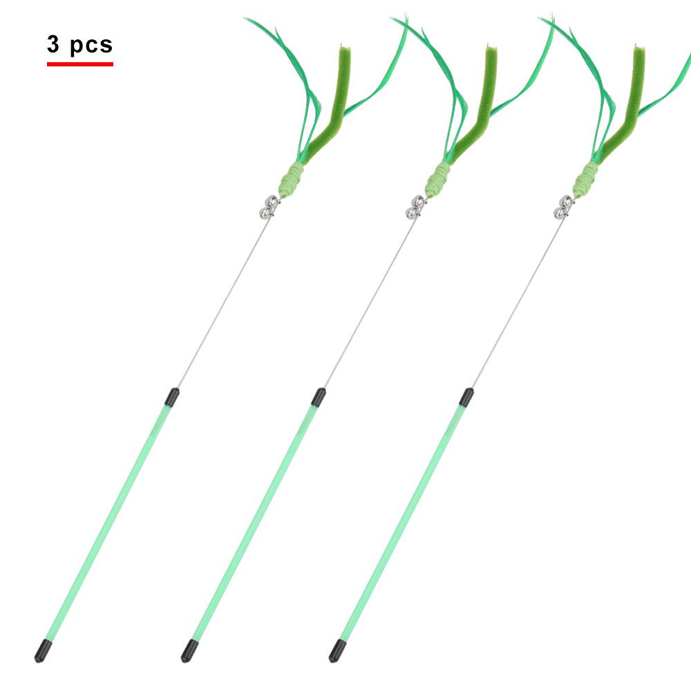 3pcs Simulation Reed Cat Toy Funny Cat Stick Teaser Plush Pet Toy