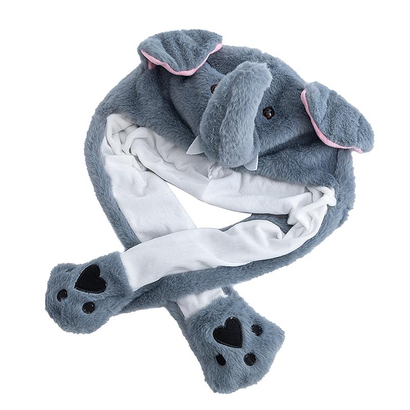Unisex Funny Ear Hat Animal Elephant Couple Cute Ear Moving Up Cap Men Women Rabbits Ears Plush Winter Lovely Hat