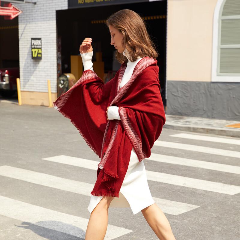 BOHOBOCO Women's 100% Wool Warm Shawl Scarf