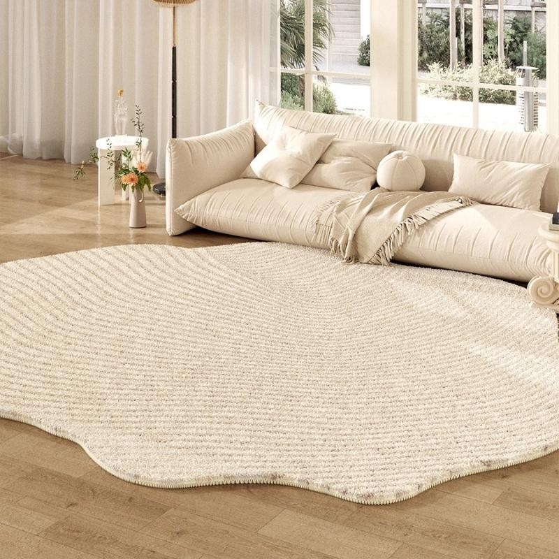 Fluffy Soft Lounge Floor Mat Thickend Plush Bedside Rug Cream Style Bedroom Decor Plush Irregular Shapes Carpets For Living Room